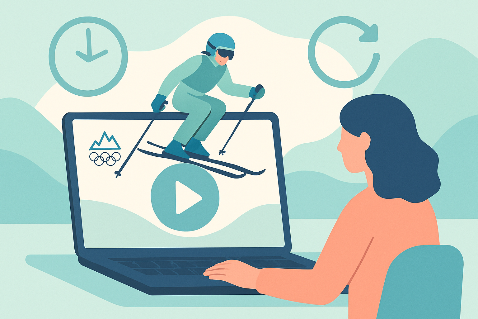 2026 동계올림픽 다시보기 프로그램의 개념을 보여주는 인포그래픽