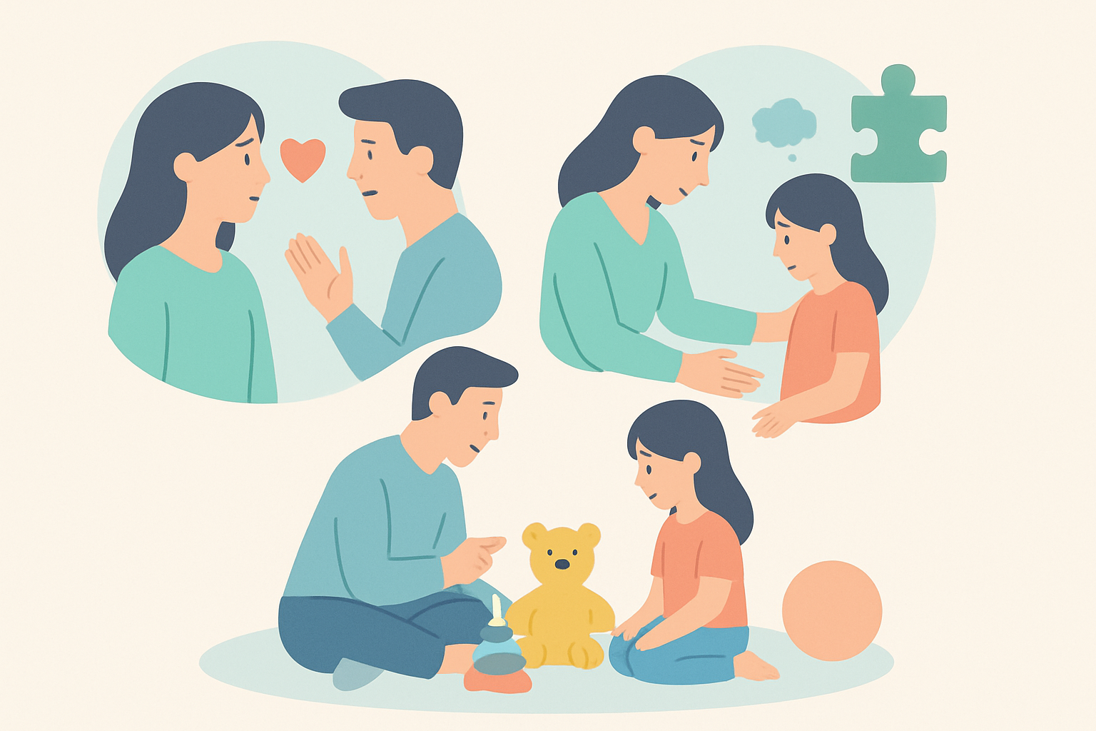 👨👩👧 부모가 알아야 할 감정코칭 대화법를 설명하는 시각적 인포그래픽