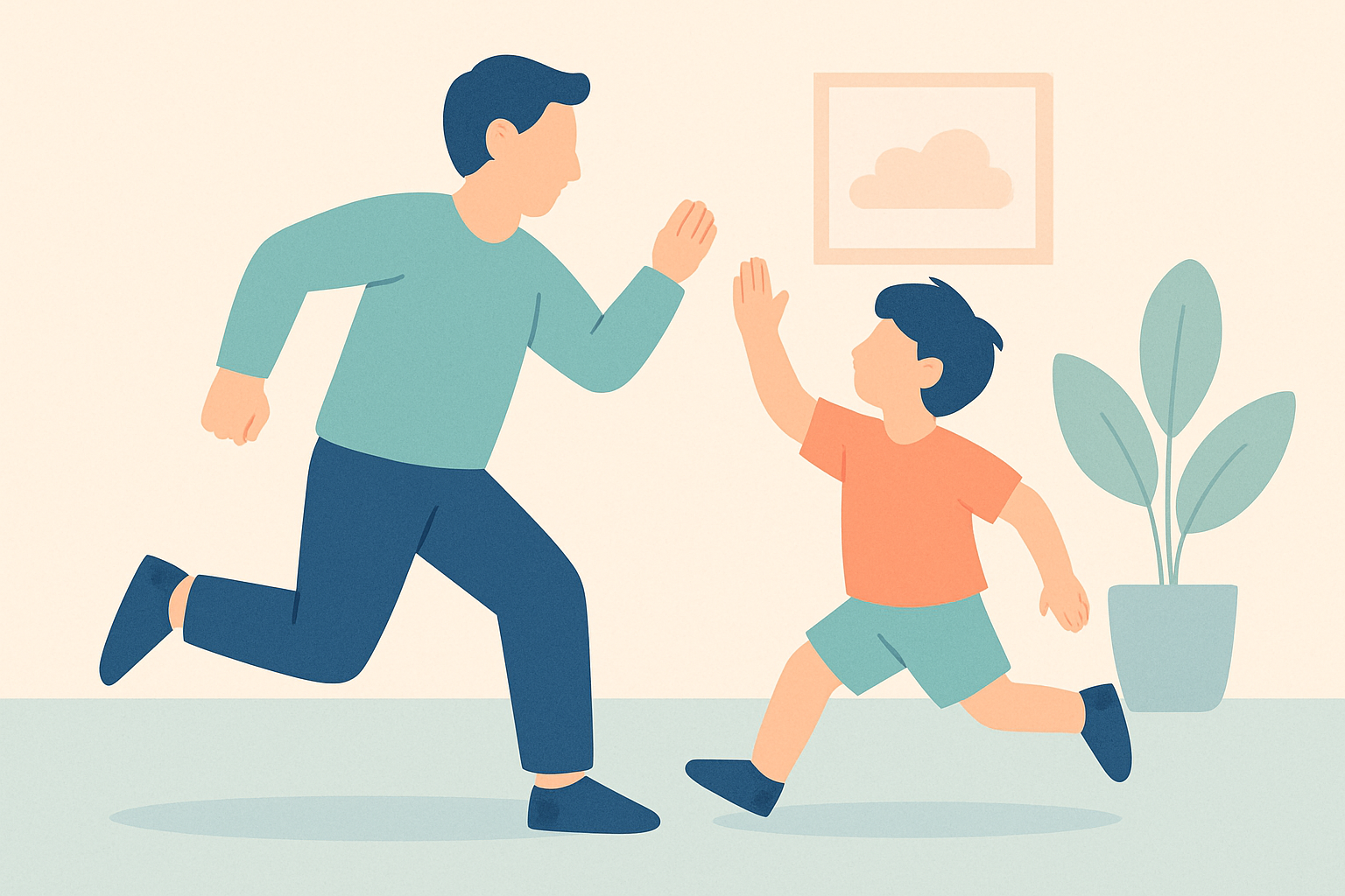 🏃 신체놀이로 정서 안정 돕기를 설명하는 시각적 인포그래픽