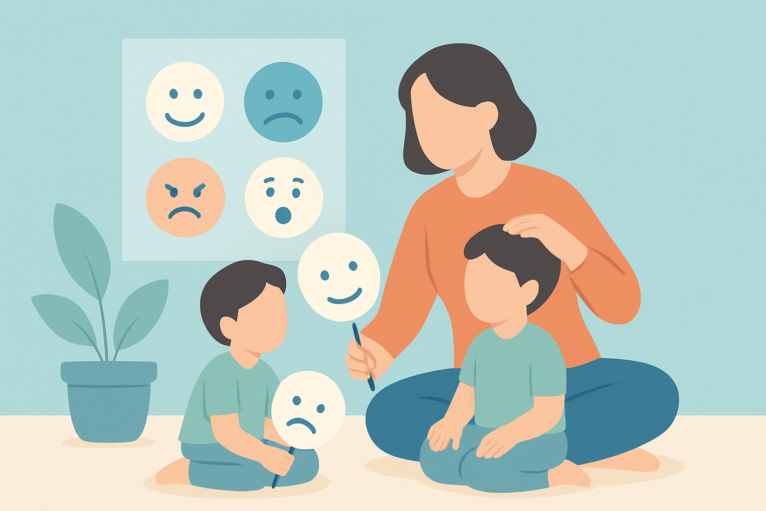 🎭 감정인식 놀이 활동 아이디어를 설명하는 시각적 인포그래픽