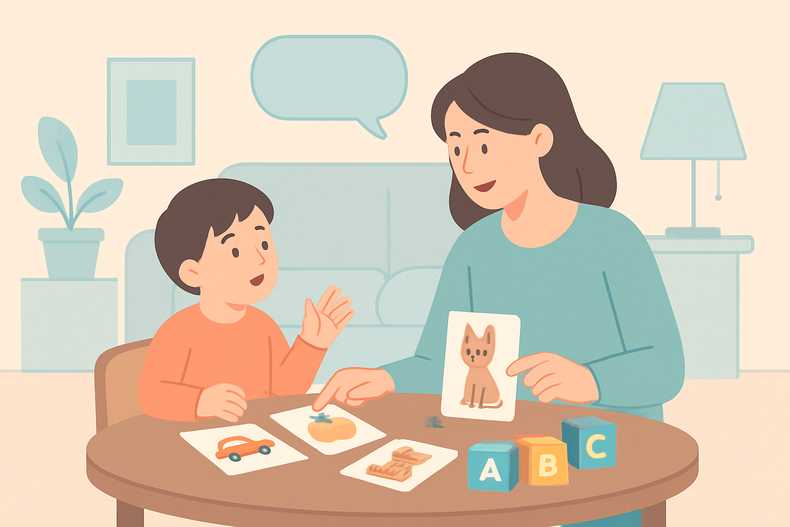 가정에서의 언어 발달 놀이의 개념을 보여주는 인포그래픽