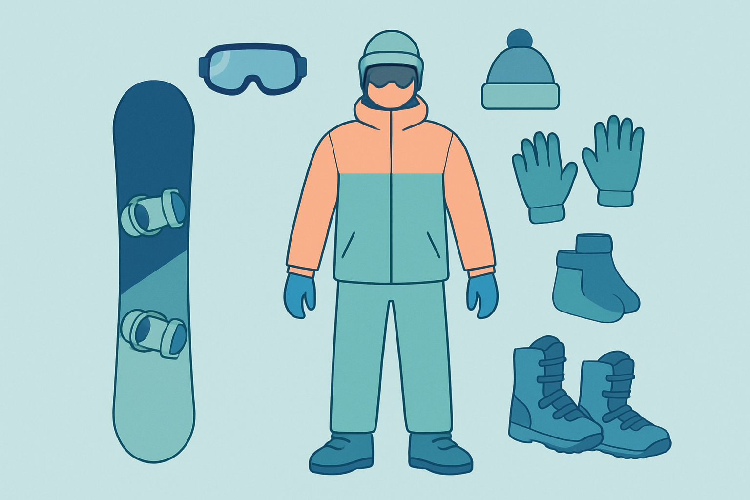 스노보드 의류 선택하기를 설명하는 시각적 인포그래픽