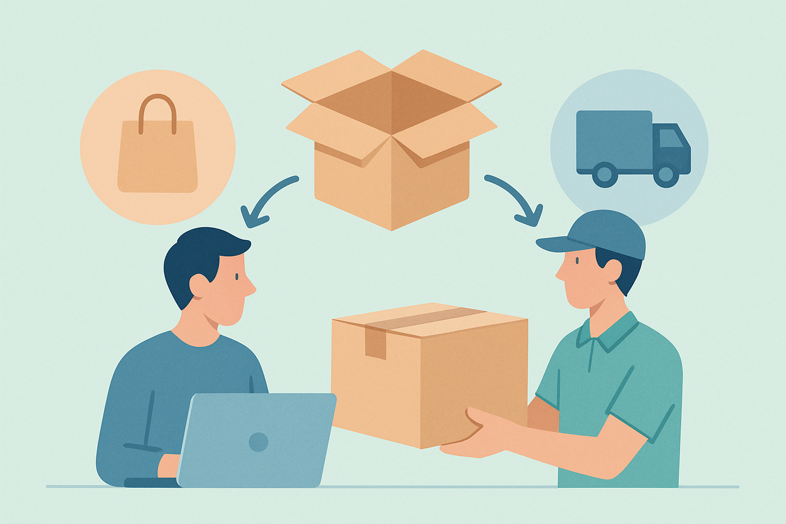 배송비는 누가 부담할까?를 설명하는 시각적 인포그래픽