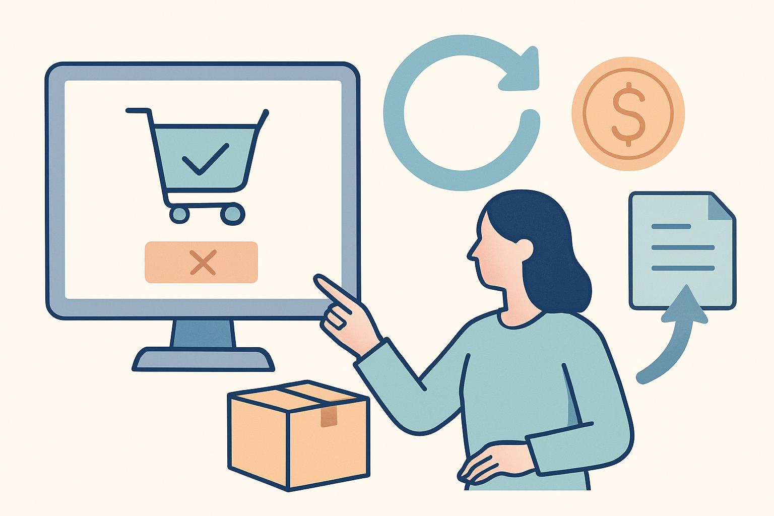 주문 취소 및 반품(환불) 규정을 설명하는 시각적 인포그래픽