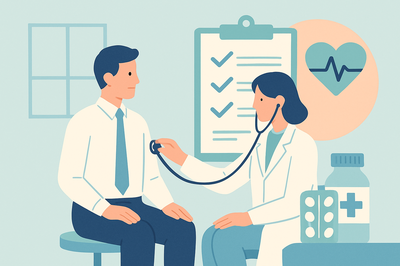 직장인 건강검진, 왜 필수일까?를 설명하는 시각적 인포그래픽